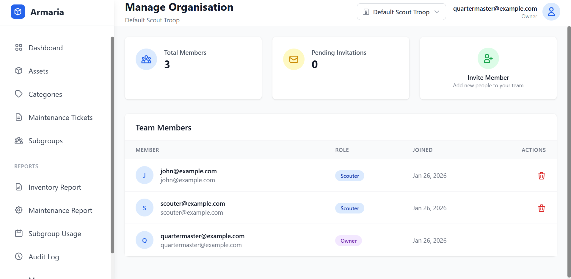 Organisation Settings